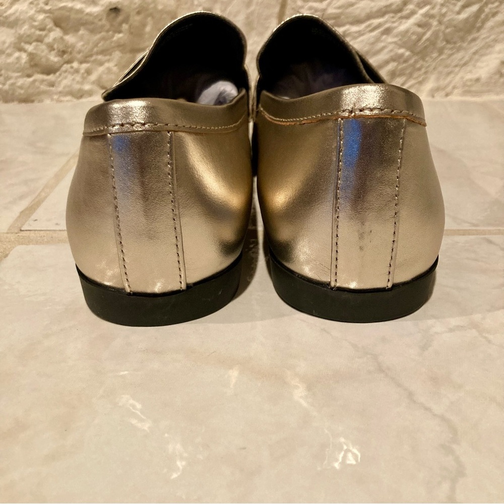 NIB Black Suede Studio Lou Gold
Satin Leather Penny Loafers - Picture 10 of 11